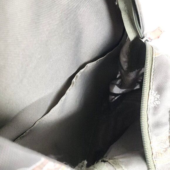 American Eagle Painted Elephant Print Canvas Backpack Gray Pink - Picture 7 of 7